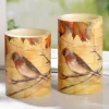 2 bougies LED automne