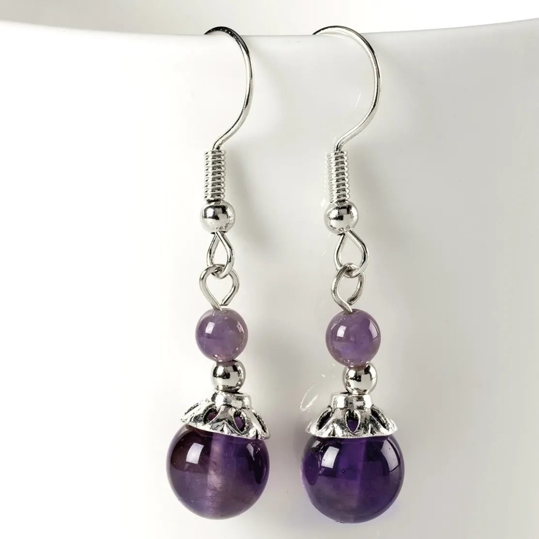 3 paires de boucles d'oreilles pierres