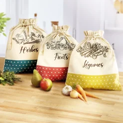 3 sacs aromates/fruits/légumes