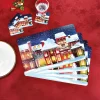 4 sets + 4 dessous de verres Noël sous la neige