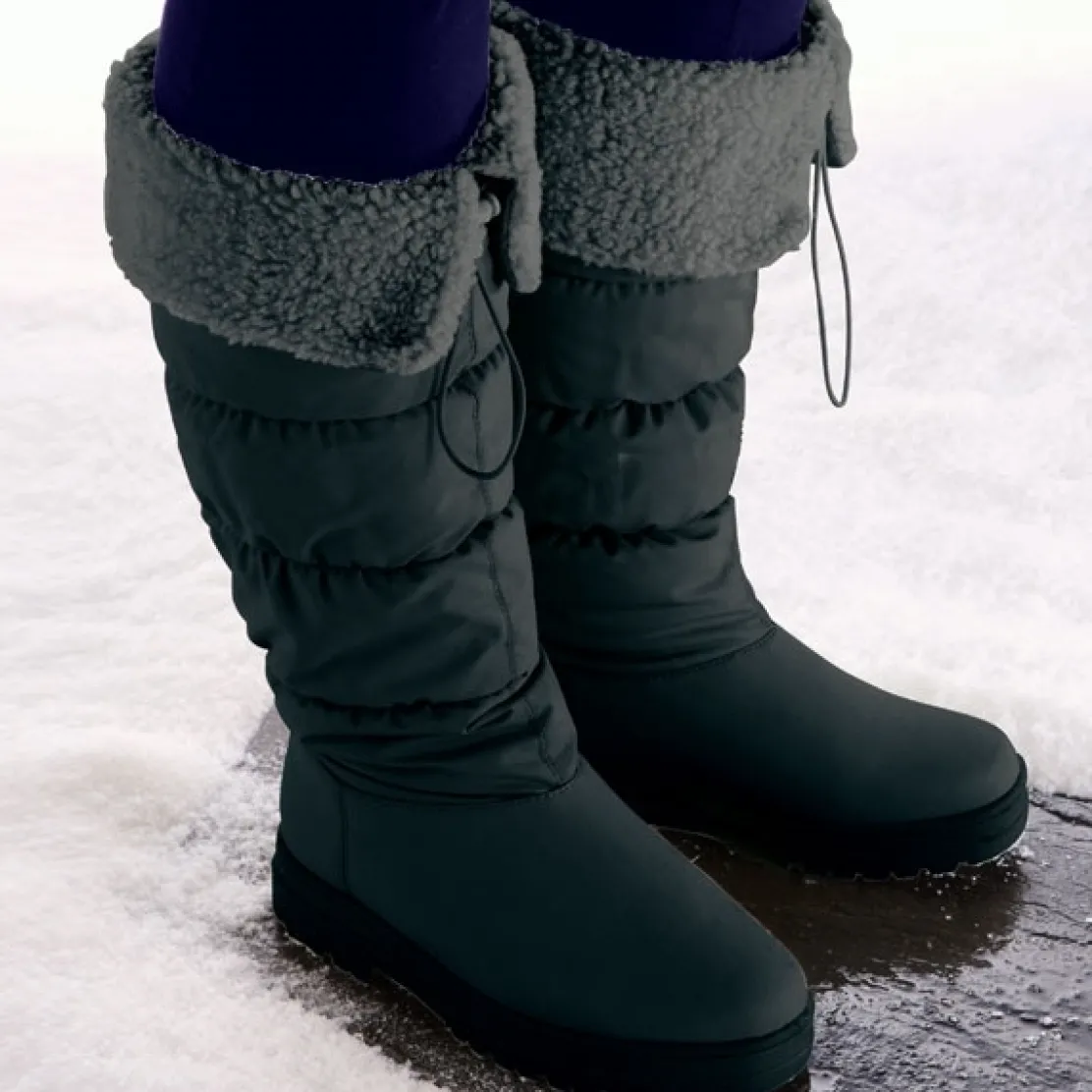 Bottes hautes crampons beiges ou noires