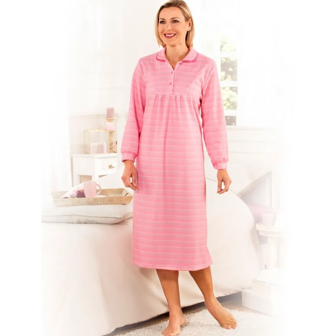 Chemise de nuit "Doucette" rose - taille XXL
