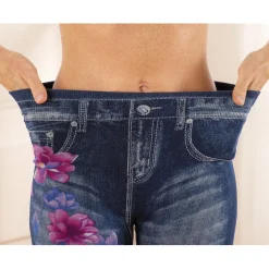 Jegging taille haute imprimé bleu S/M