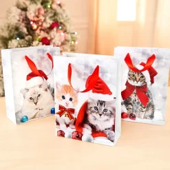 Lot de 3 sacs cadeau chatons