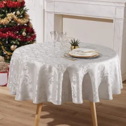 Nappe irisée ronde - Grise (180 cm)