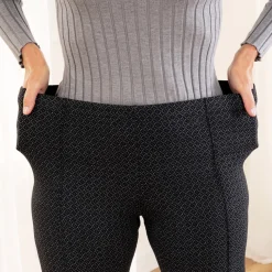 Pantalon jacquard noir ou gris