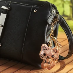 Porte-clefs chat pailletté