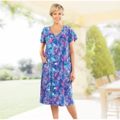 Robe poches coton imprimé