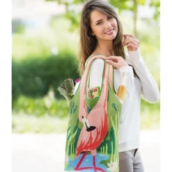 Sac de courses Flamant rose