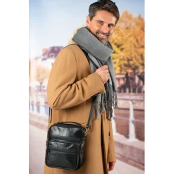 Sacoche homme cuir noir