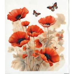 Stickers de toilette coquelicots