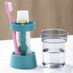 Support pour brosses à dents bleu