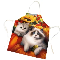 Tablier chat en automne