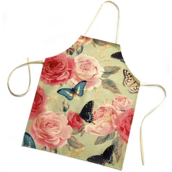 Tablier roses et papillons